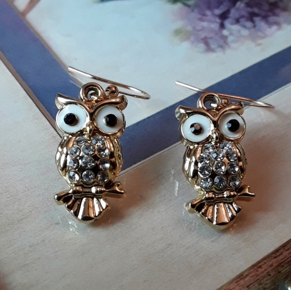NEW BLING Great Owl Earrings - Picture 3 of 4